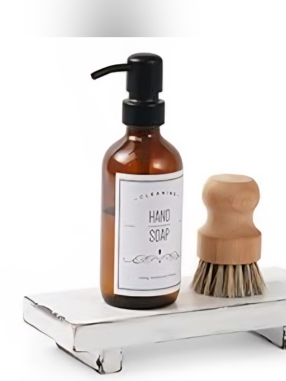 Wood Pedestal Soap Stand, Farmhouse Wood Riser, Candle Holder Antique White